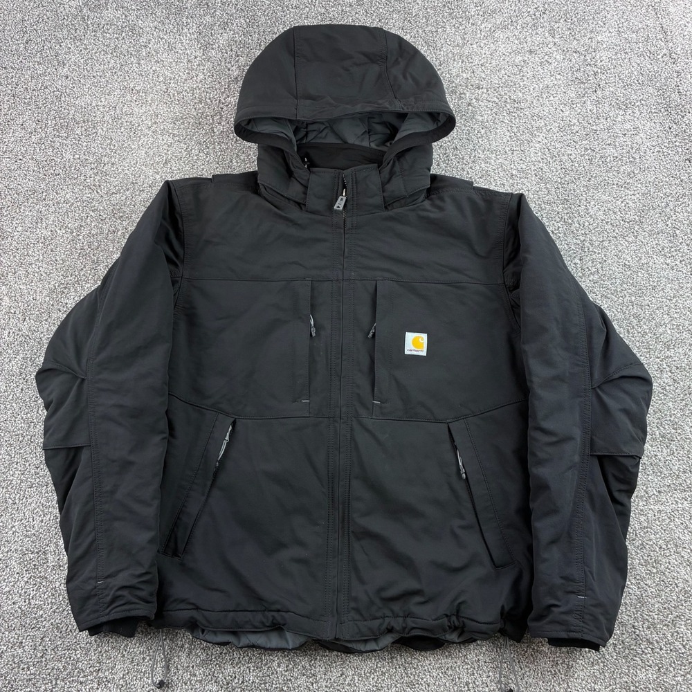 Carhartt Camden Cryder Jacket Mens M Black Nylon Super Dux Full Swing 106006 N04
